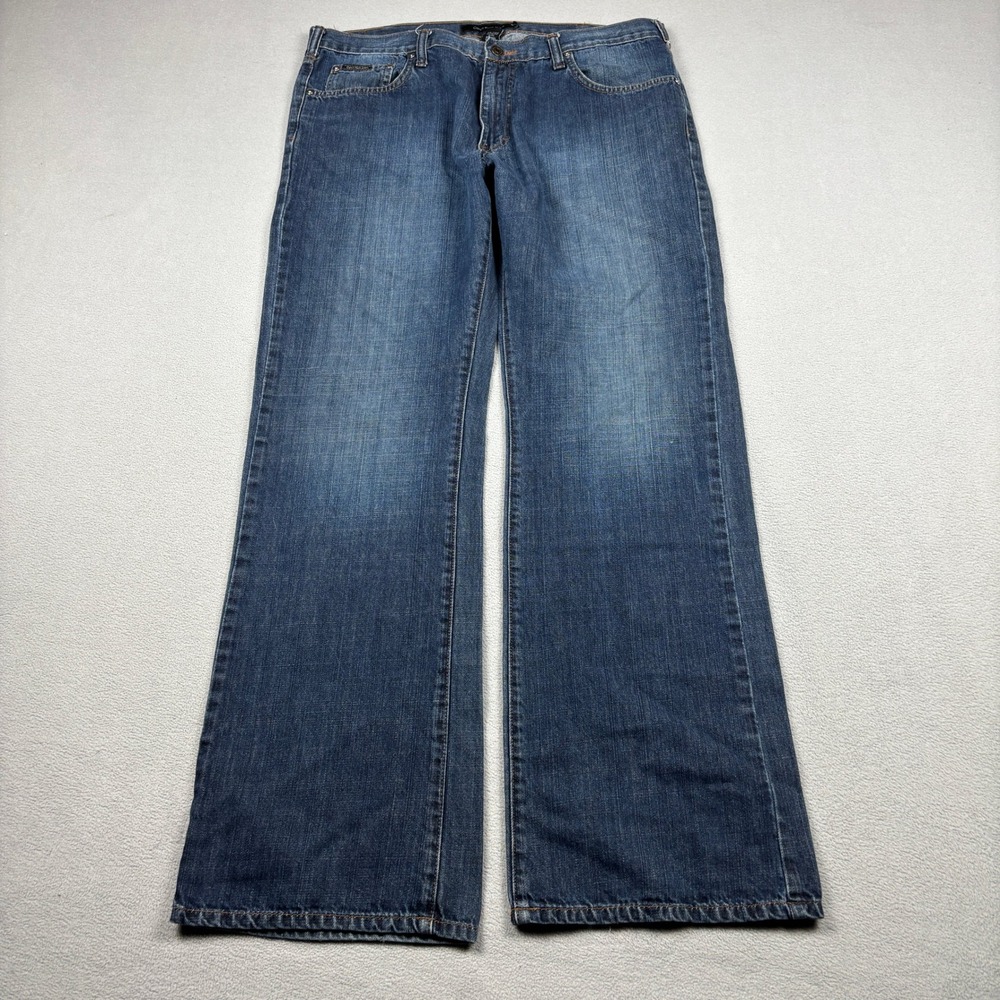 Calvin Klein Mens Bootcut Jeans 34x31 Blue Denim Medium Wash 100% Cotton